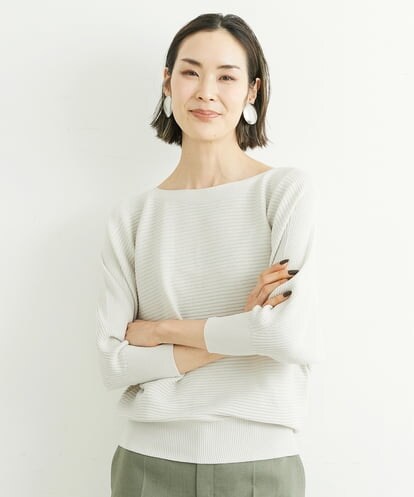 FMFGS17160 MICHEL KLEIN [定番人気/新色追加]ホールガーメント(R)ドルマンスリーブニット（7分袖）