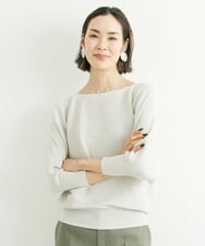 FMFGS17160 MICHEL KLEIN(ミッシェルクラン) [定番人気/新色追加]ホールガーメント(R)ドルマンスリーブニット（7分袖） サンドベージュ(91)