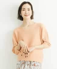 FMFGS23180 MICHEL KLEIN(ミッシェルクラン) [1枚着としておすすめ/WEB限定カラー]ホールガーメント(R)Vネックボリュームスリーブニット オフホワイト(81)