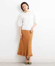 FMFGS24190 MICHEL KLEIN(ミッシェルクラン) [WEB限定カラーあり]ホールガーメント(R)パフスリーブニット グリーン(30)