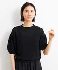 FMFGS24190 MICHEL KLEIN(ミッシェルクラン) [WEB限定カラーあり]ホールガーメント(R)パフスリーブニット グリーン(30)