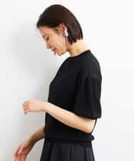 FMFGS24190 MICHEL KLEIN(ミッシェルクラン) [WEB限定カラーあり]ホールガーメント(R)パフスリーブニット グリーン(30)