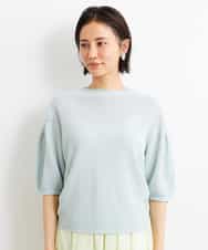 FMFGS24190 MICHEL KLEIN(ミッシェルクラン) [WEB限定カラーあり]ホールガーメント(R)パフスリーブニット グリーン(30)