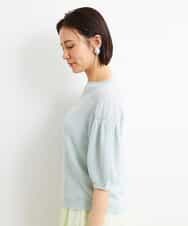 FMFGS24190 MICHEL KLEIN(ミッシェルクラン) [WEB限定カラーあり]ホールガーメント(R)パフスリーブニット グリーン(30)