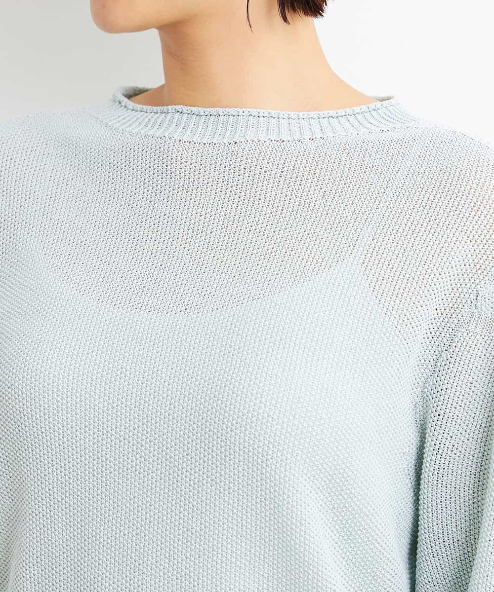 FMFGS24190 MICHEL KLEIN(ミッシェルクラン) [WEB限定カラーあり]ホールガーメント(R)パフスリーブニット グリーン(30)