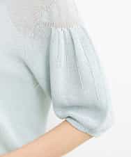 FMFGS24190 MICHEL KLEIN(ミッシェルクラン) [WEB限定カラーあり]ホールガーメント(R)パフスリーブニット グリーン(30)