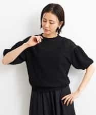 FMFGS24190 MICHEL KLEIN(ミッシェルクラン) [WEB限定カラーあり]ホールガーメント(R)パフスリーブニット ブラック(94)