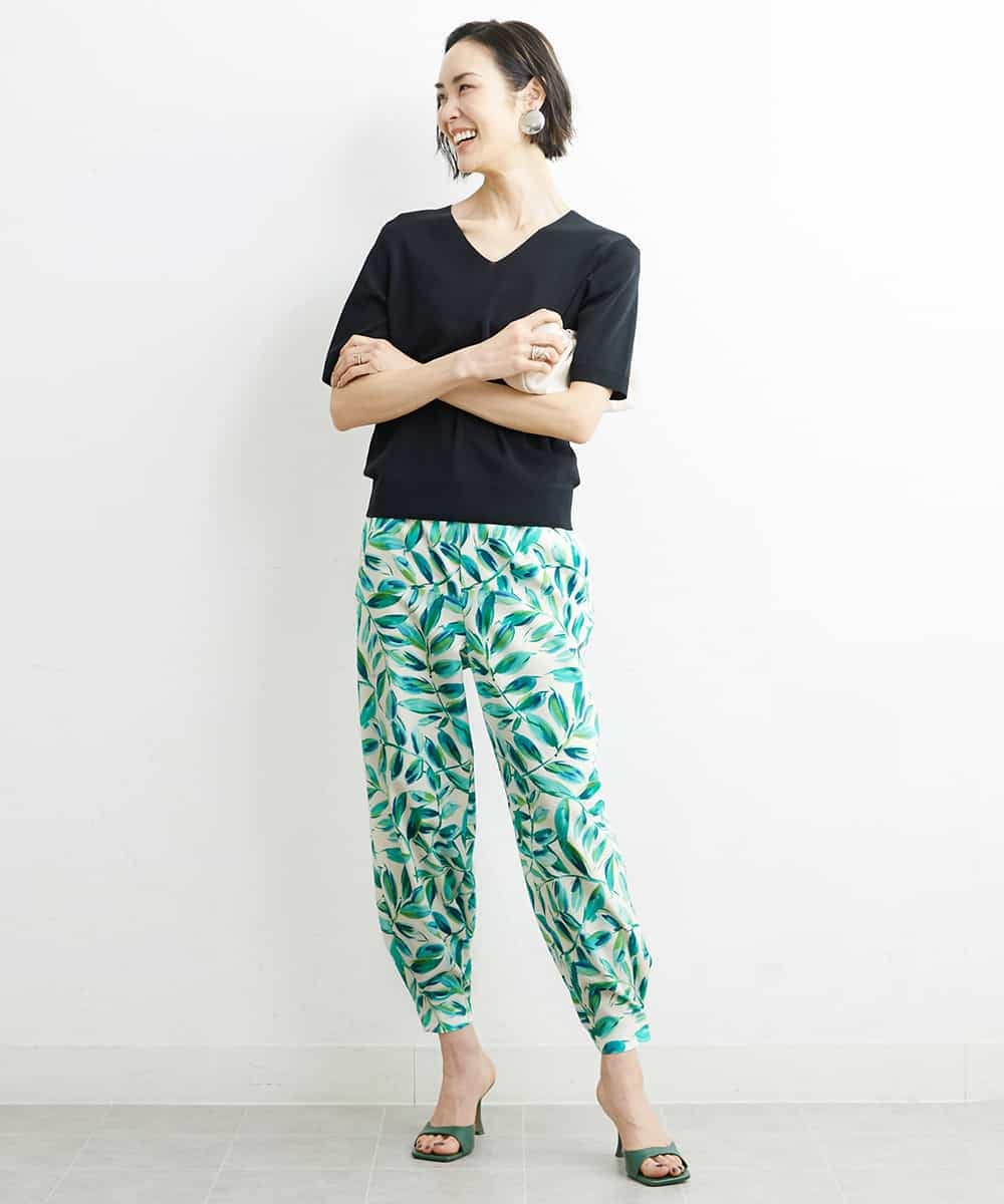 FMFGS29220 MICHEL KLEIN(ミッシェルクラン) Vネックプルオーバーニット（アンサンブル対応） ライトグレー(91)