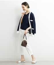 FMFGS29220 MICHEL KLEIN(ミッシェルクラン) Vネックプルオーバーニット（アンサンブル対応） ライトグレー(91)