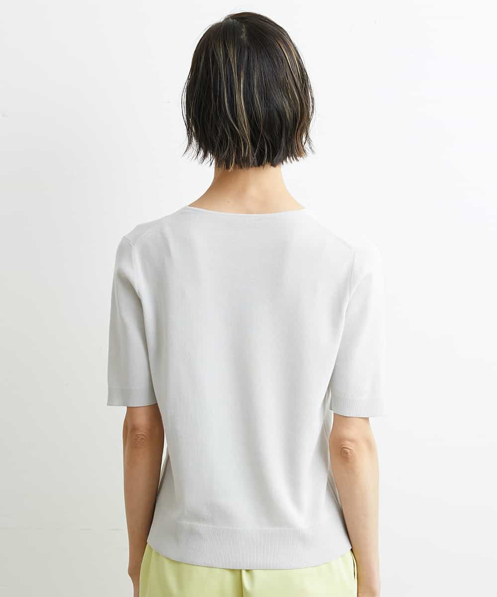 FMFGS29220 MICHEL KLEIN(ミッシェルクラン) Vネックプルオーバーニット（アンサンブル対応） ライトグレー(91)