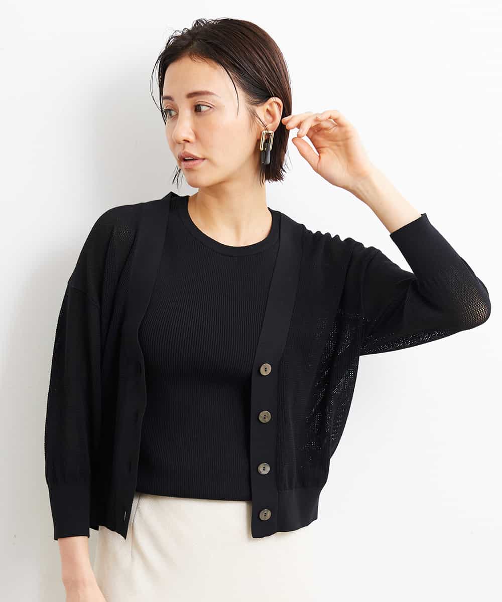 FMFGS30180 MICHEL KLEIN(ミッシェルクラン) [取り外し可能なカップ付き]リブニットタンクトップ（アンサンブル対応） ブラウン(87)