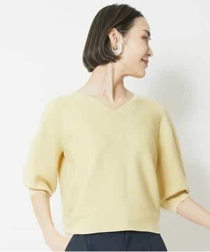 FMFGV23180  [1枚着としておすすめ]ホールガーメント(R)Vネックボリュームスリーブニット