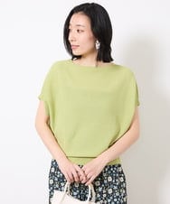 FMFGV25170 MICHEL KLEIN(ミッシェルクラン) ホールガーメント（R）フレンチスリーブニット グリーン(34)