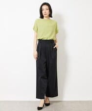 FMFGV25170 MICHEL KLEIN(ミッシェルクラン) ホールガーメント（R）フレンチスリーブニット グリーン(34)