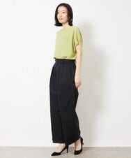 FMFGV25170 MICHEL KLEIN(ミッシェルクラン) ホールガーメント（R）フレンチスリーブニット グリーン(34)