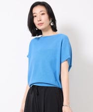 FMFGV25170 MICHEL KLEIN(ミッシェルクラン) ホールガーメント（R）フレンチスリーブニット グリーン(34)