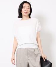 FMFGV25170 MICHEL KLEIN(ミッシェルクラン) ホールガーメント（R）フレンチスリーブニット グリーン(34)
