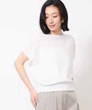 FMFGV25170 MICHEL KLEIN(ミッシェルクラン) ホールガーメント（R）フレンチスリーブニット グリーン(34)
