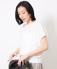 FMFGV25170 MICHEL KLEIN(ミッシェルクラン) ホールガーメント（R）フレンチスリーブニット グリーン(34)