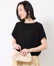 FMFGV25170 MICHEL KLEIN(ミッシェルクラン) ホールガーメント（R）フレンチスリーブニット グリーン(34)