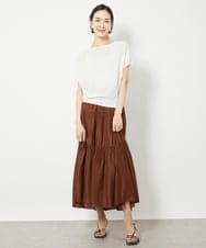 FMFGV25170 MICHEL KLEIN(ミッシェルクラン) ホールガーメント（R）フレンチスリーブニット グリーン(34)