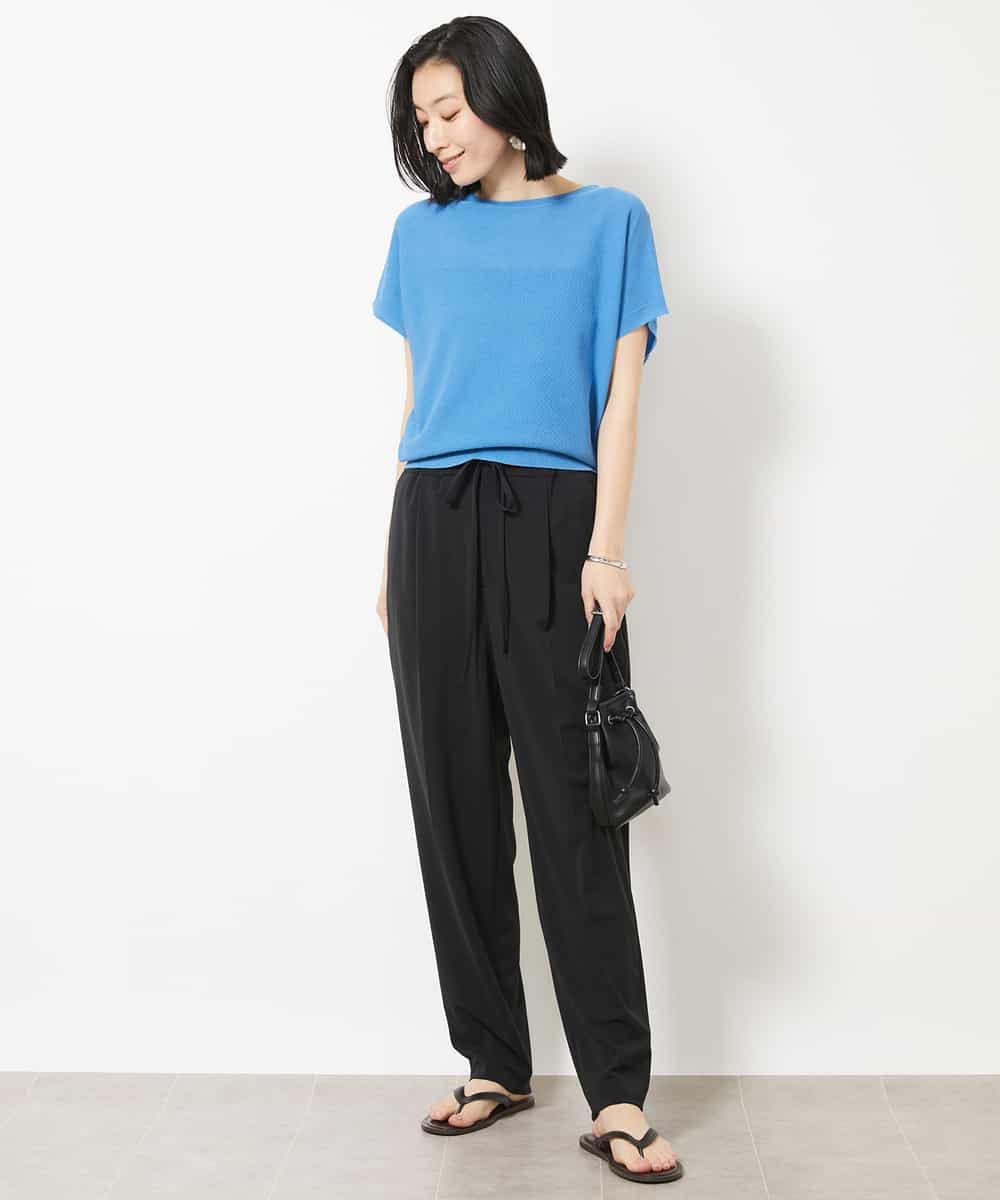 FMFGV25170 MICHEL KLEIN(ミッシェルクラン) ホールガーメント（R）フレンチスリーブニット グリーン(34)