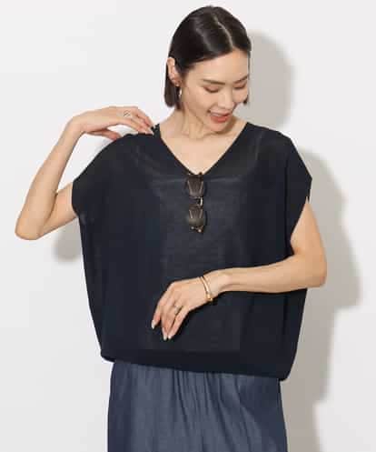 FMFHA31220 MICHEL KLEIN [ホールガーメント]コクーンVネックニット
