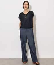FMFHA31220 MICHEL KLEIN(ミッシェルクラン) [ホールガーメント]コクーンVネックニット ネイビー