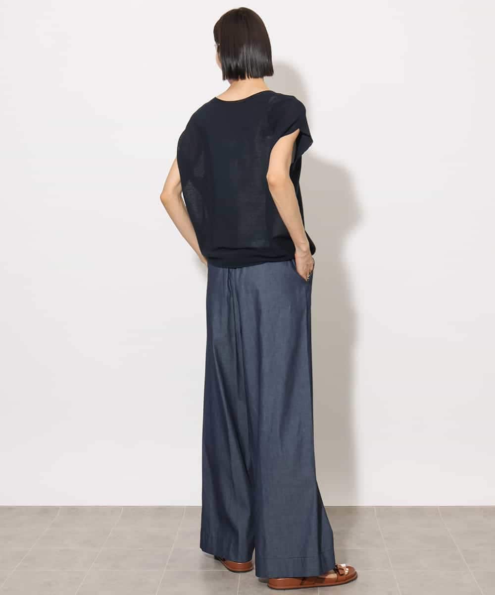 FMFHA31220 MICHEL KLEIN(ミッシェルクラン) [ホールガーメント]コクーンVネックニット ネイビー