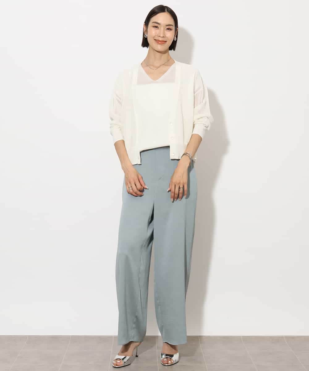 FMFHA31220 MICHEL KLEIN(ミッシェルクラン) [ホールガーメント]コクーンVネックニット ネイビー