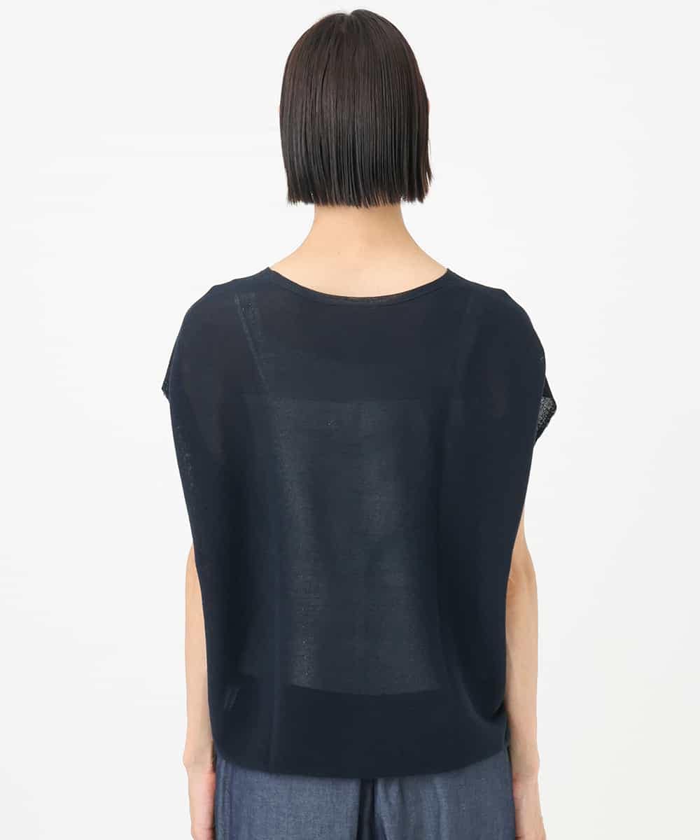 FMFHA31220 MICHEL KLEIN(ミッシェルクラン) [ホールガーメント]コクーンVネックニット ネイビー