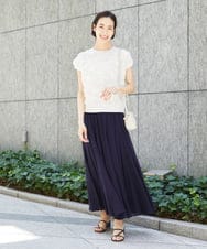 FMFHD01230 MICHEL KLEIN(ミッシェルクラン) サークルチュールプルオーバー グリーン
