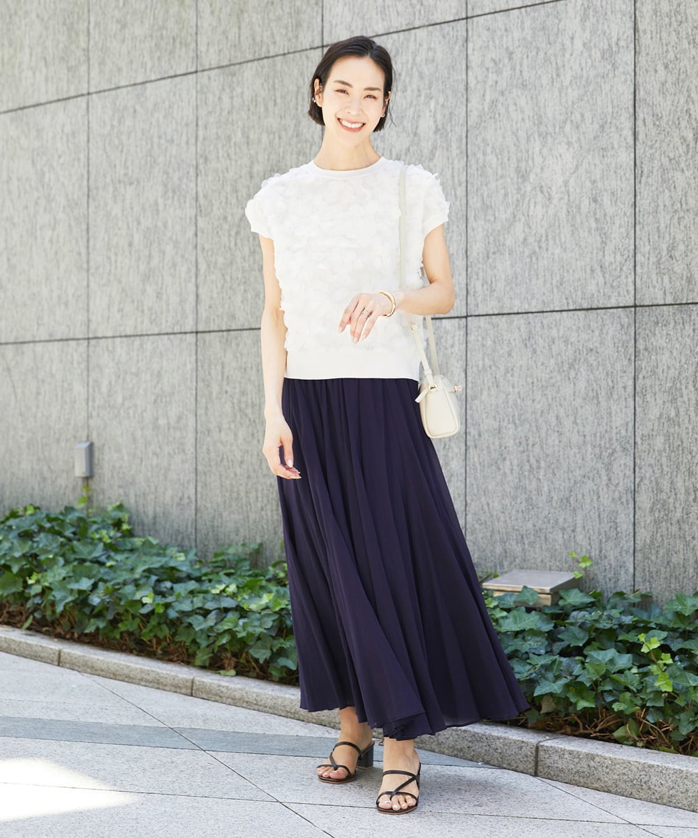 FMFHD01230 MICHEL KLEIN(ミッシェルクラン) サークルチュールプルオーバー グリーン