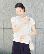 FMFHD01230 MICHEL KLEIN(ミッシェルクラン) サークルチュールプルオーバー グリーン