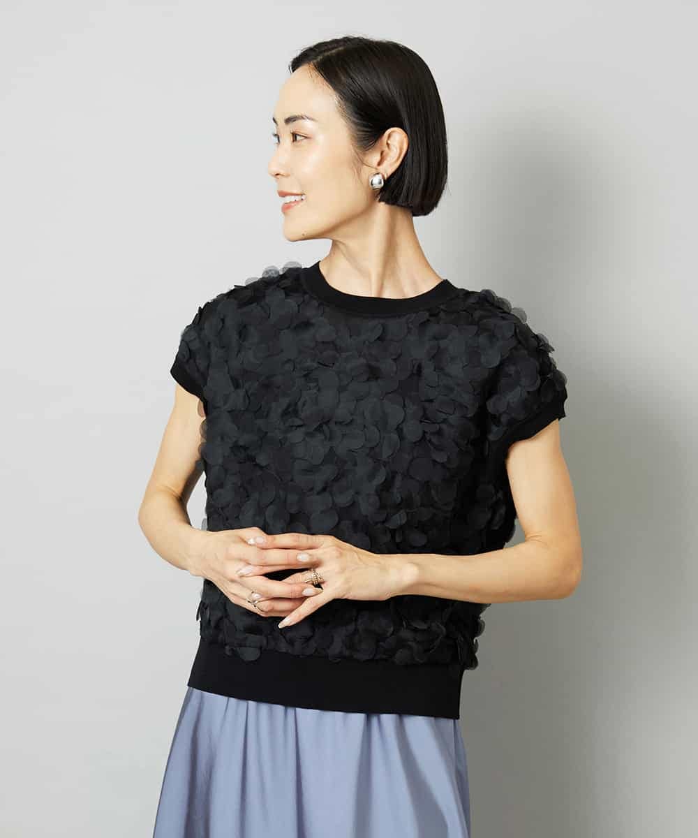 FMFHD01230 MICHEL KLEIN(ミッシェルクラン) サークルチュールプルオーバー グリーン