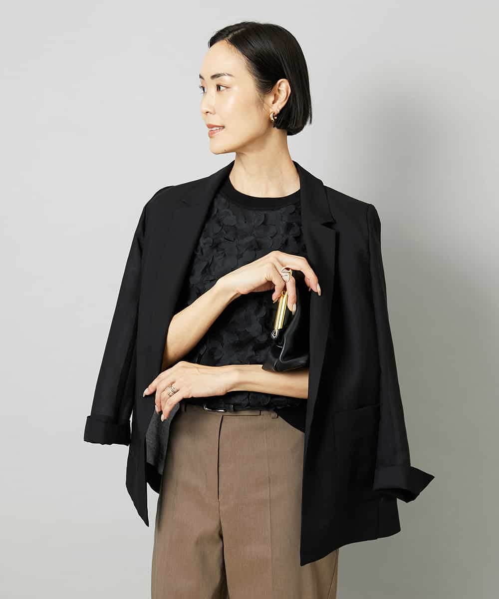 FMFHD01230 MICHEL KLEIN(ミッシェルクラン) サークルチュールプルオーバー グリーン