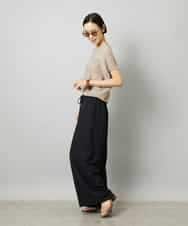 FMFHD26170 MICHEL KLEIN(ミッシェルクラン) ホールガーメント(R)フレンチスリーブニット イエロー