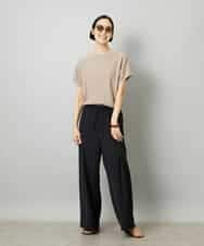 FMFHD26170 MICHEL KLEIN(ミッシェルクラン) ホールガーメント(R)フレンチスリーブニット イエロー