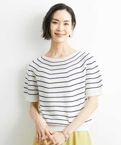 FMFHS28220 MICHEL KLEIN ホールガーメント(R)半袖ニットプルオーバー（アンサンブル対応／WEB限定カラーあり）