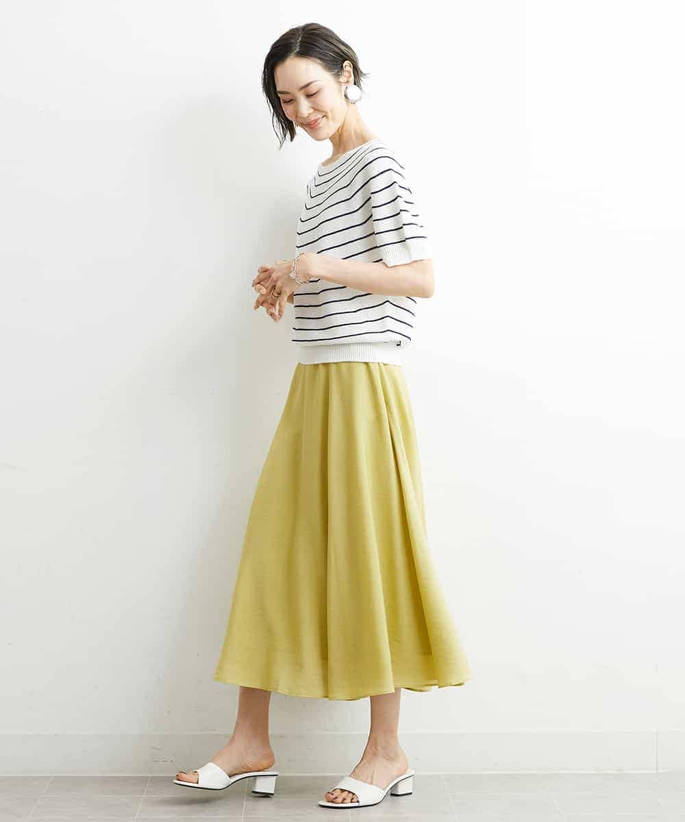 FMFHS28220 MICHEL KLEIN(ミッシェルクラン) ホールガーメント(R)半袖ニットプルオーバー（アンサンブル対応／WEB限定カラーあり） テラコッタ(84)