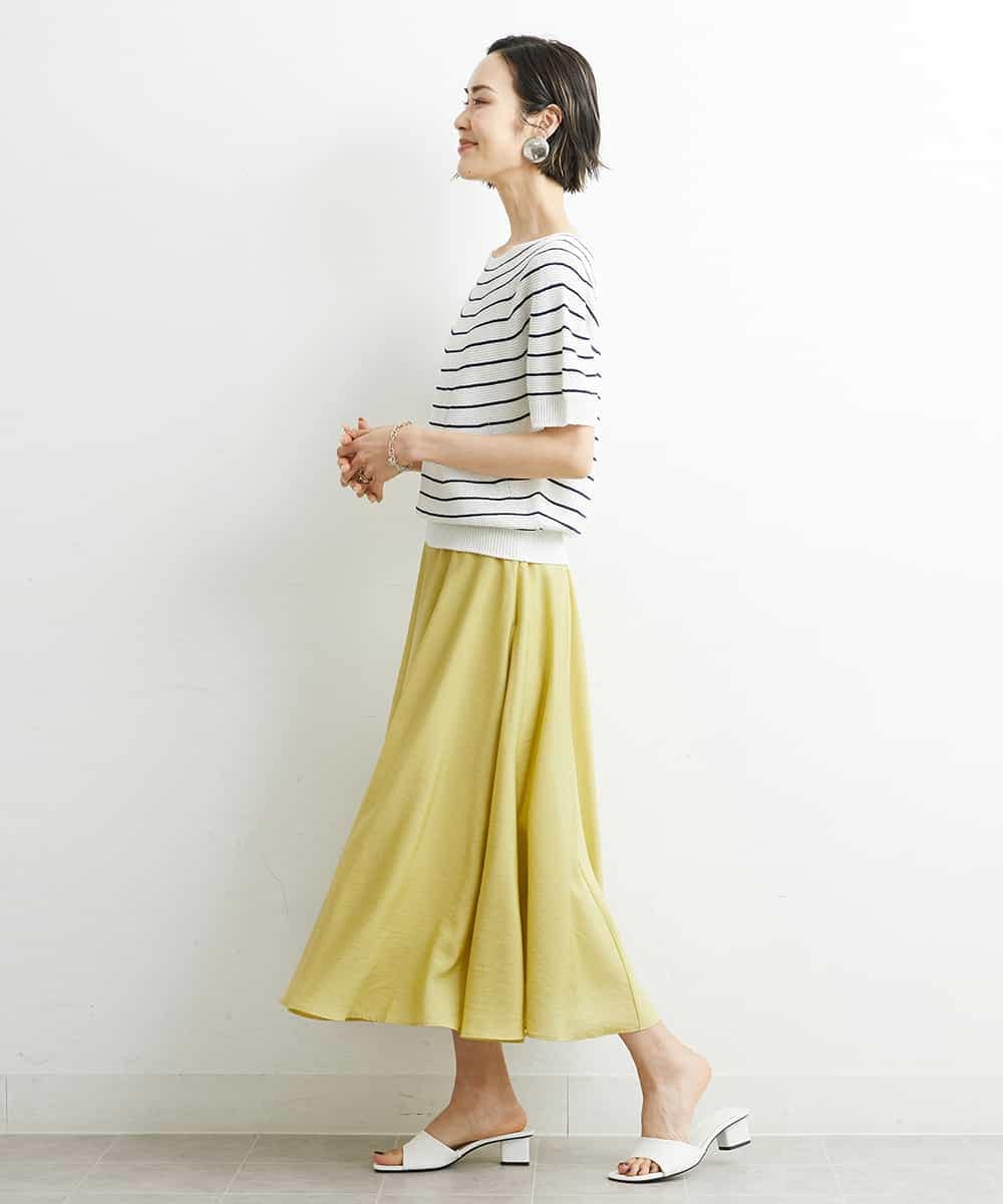 FMFHS28220 MICHEL KLEIN(ミッシェルクラン) ホールガーメント(R)半袖ニットプルオーバー（アンサンブル対応／WEB限定カラーあり） テラコッタ(84)
