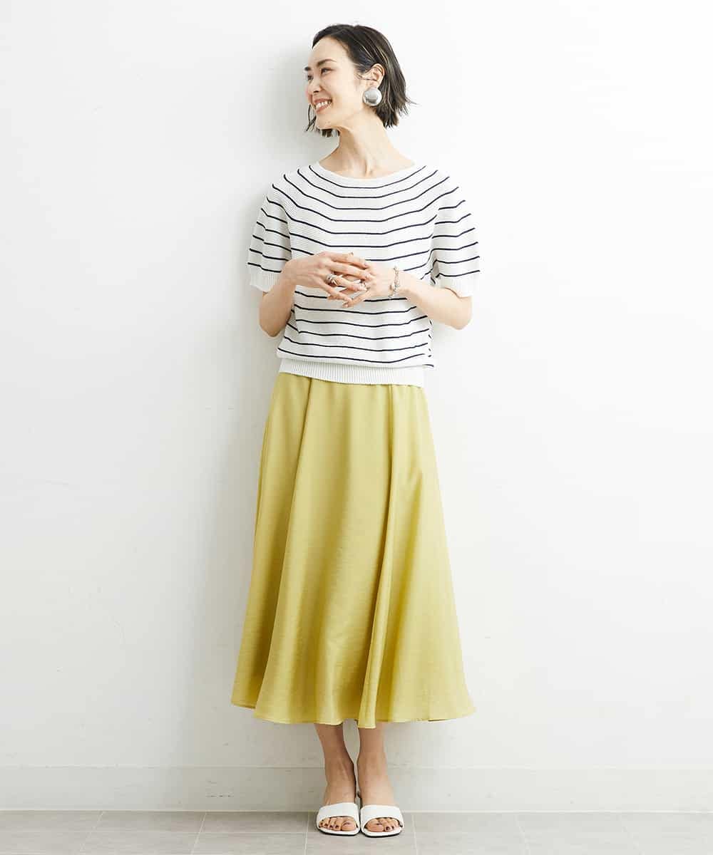 FMFHS28220 MICHEL KLEIN(ミッシェルクラン) ホールガーメント(R)半袖ニットプルオーバー（アンサンブル対応／WEB限定カラーあり） テラコッタ(84)