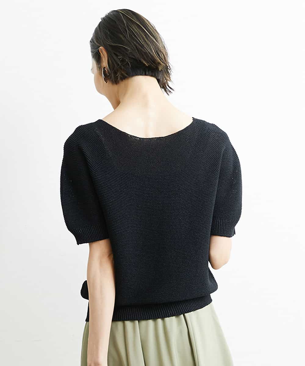 FMFHS28220 MICHEL KLEIN(ミッシェルクラン) ホールガーメント(R)半袖ニットプルオーバー（アンサンブル対応／WEB限定カラーあり） テラコッタ(84)