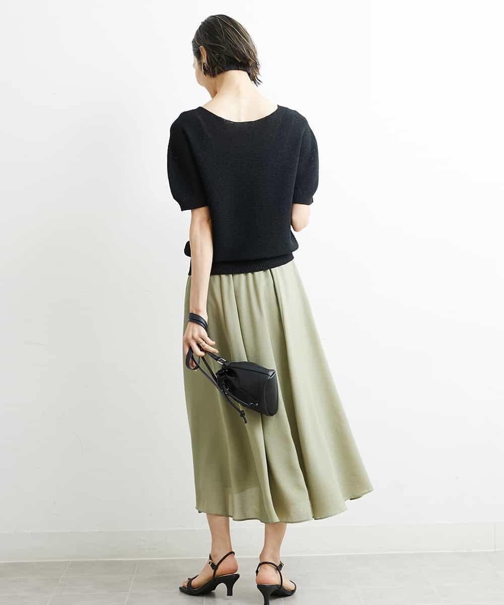 FMFHS28220 MICHEL KLEIN(ミッシェルクラン) ホールガーメント(R)半袖ニットプルオーバー（アンサンブル対応／WEB限定カラーあり） テラコッタ(84)