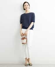 FMFHS28220 MICHEL KLEIN(ミッシェルクラン) ホールガーメント(R)半袖ニットプルオーバー（アンサンブル対応／WEB限定カラーあり） テラコッタ(84)