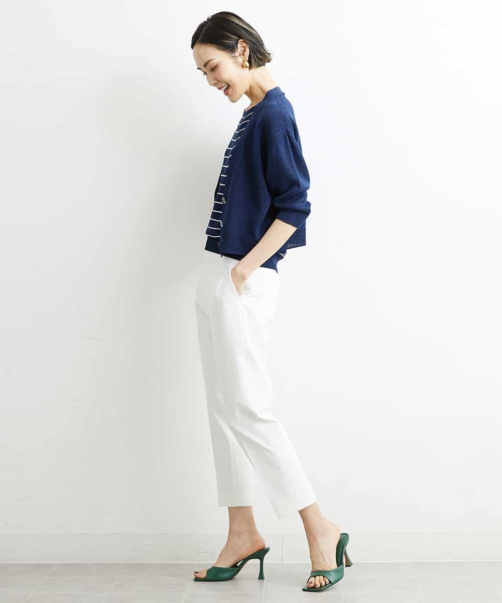 FMFHS28220 MICHEL KLEIN(ミッシェルクラン) ホールガーメント(R)半袖ニットプルオーバー（アンサンブル対応／WEB限定カラーあり） テラコッタ(84)