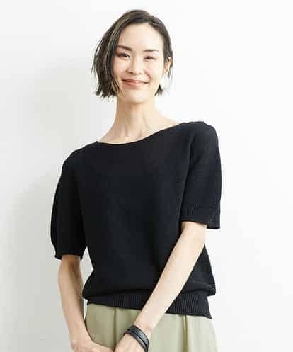 FMFHS28220 MICHEL KLEIN ホールガーメント(R)半袖ニットプルオーバー（アンサンブル対応／WEB限定カラーあり）