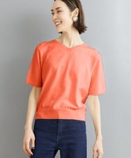 FMFHS70150 MICHEL KLEIN(ミッシェルクラン) ◆受注生産につき返品・交換・キャンセル不可◆ホールガーメント(R)Vネックニット キャロットオレンジ(15)