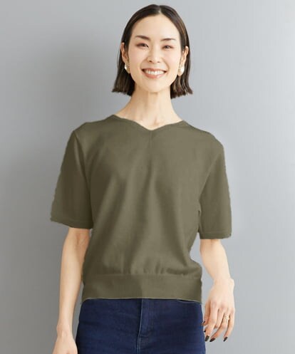 FMFHS70150 MICHEL KLEIN ◆受注生産につき返品・交換・キャンセル不可◆ホールガーメント(R)Vネックニット