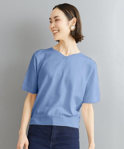 FMFHS70150 MICHEL KLEIN ◆受注生産につき返品・交換・キャンセル不可◆ホールガーメント(R)Vネックニット